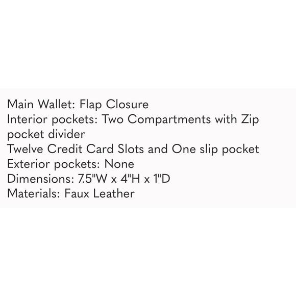 AR New York Women’s Red Floral Print Wallet Faux Leather NWT NEW Colorful - Picture 6 of 6